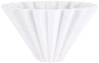 Ceramic Coffee Filter, Origami Cone Style Pour Over Dripper Reusable Hand Brewed For Home Cafe(White,14cm) by Unknown