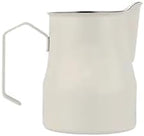 350ml/500ml 304 Stainless Steel Coffee Pitcher Milk Frothing Cup Cream Maker Barista Craft Espresso Latte(350ML Rice white) by Unknown