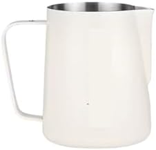 450/600ml Stainless Steel Milk Frothing Pitcher Steam Jug for Espresso Latte Art Coffee Accessories(600ml White) by Unknown