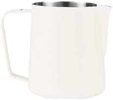 450/600ML Milk Foam Cup Stainless Steel Frothing Pitcher Spouted Latte Art(White 600ML) by Unknown