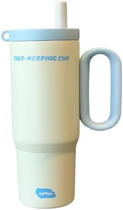 Premium 24 oz Insulated Tumbler with Handle and Straw, 18/8 Stainless Steel Travel Coffee Mug with Tea Infuser & Dust Cover, 2-in-1 Lid Cup Holder Friendly Thermal Flask for Hot & Cold Drinks by Unknown