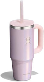 Hydro Flask Travel Tumbler with Handle, Lid and Straw - Insulated Stainless Steel in 24 Oz Glimmer Pink - Image 2