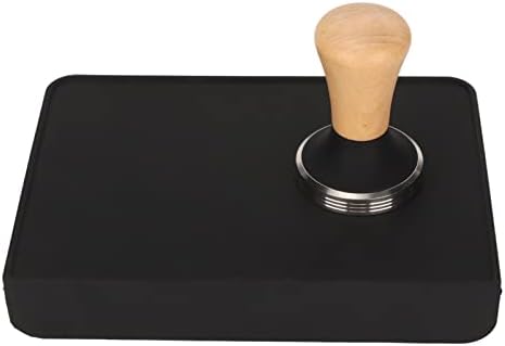 Wood Coffee Tamper Set with Silicone Mat and Stainless Steel Base for Home Baristas 570g 8.5x6.0in (51mm / 2.01in Tamper) - Image 5
