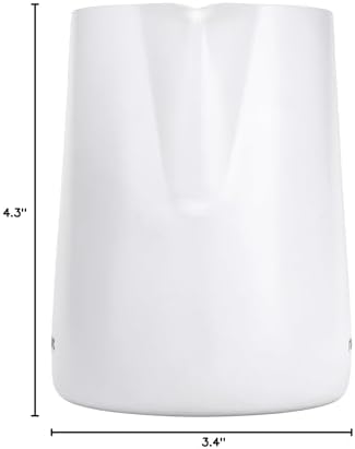 Normcore Milk Pitcher with Sharp Spout - Espresso Steaming Pitcher - Milk Frothing Jug - Espresso Barista Tool - Non-stick coating White - 20.3 oz (600 ml) - Image 7