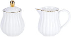 Jusalpha Fine China Pink Teapot and Creamer Sugar Bowl Set, TW (White) - Image 2