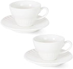 2 oz Espresso Cups Set of 2, Ceramic Cappuccino Cups with Saucers, Durable Porcelain Tea Set & Modern Coffee Cup Collection, Coffee Lover Gifts - Image 3