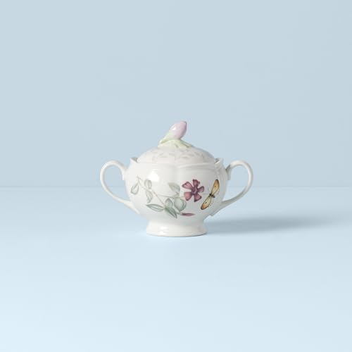 Lenox Butterfly Meadow Porcelain Sugar Bowl with Lid - Image 2