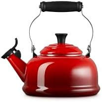 Le Creuset Enamel On Steel Whistling Tea Kettle, 1.7 qt., Cerise/Black Knob - Image 3