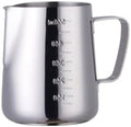 Milk Frother Cup Stainless Steel 350/550ml Espresso Coffee Pull Flower Milk Mugs Cup Stainless Steel Craft Latte Art Jug Pitcher Mug(550ml silvery) by Unknown
