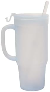 Silipint 32oz Silicone Tumbler with Handle, Flip Lid and Straw – BPA-Free, Non-Toxic, Freezer, Microwave, Dishwasher Safe Tumbler – Perfect for Tea, Cold Water, Smoothies (Icicle) Pack of 1 by Silipint
