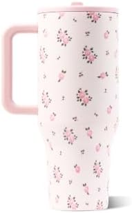 HydroJug Traveler 32oz, Insulated Tumbler with Handle & Straw, Wildrose - Image 2