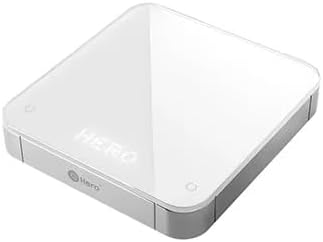 Hero Electronic Coffee Scale, with Countdown Timer, 3KG-5KG, Accuracy 0.1 g USB Rechargeable, Mirror Waterproof (White) by BULEA