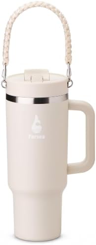 Farsea 40oz Insulated Stainless Steel Travel Tumbler with Handle & Straw by Farsea