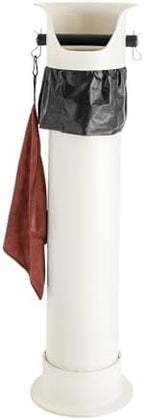 Knock Box for Espresso Coffee Grounds, Coffee Knock Box with Non-Slip Base & 2 Hooks, 18L Large Capacity Espresso Dump Bin, Commercial Floor Standing Knockbox for Kitchen, Coffee Shop, Bar (Beige) - Image 4
