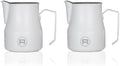 Rocket Frothing Pitcher Set, 16.9oz & 12oz (Matte White) Barista Accessory Bundle by RocketEspressoMilano