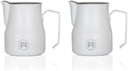 Rocket Frothing Pitcher Set, 16.9oz & 12oz (Matte White) Barista Accessory Bundle by RocketEspressoMilano
