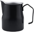 Milk Frothing Cup Stainless Steel Milk Frothing Pitcher Jug Cup Espresso Coffee Barista Craft Latte Cappuccino Cream Cup 350/500ML(Black,350ml) by Unknown