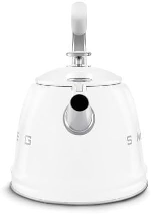 SMEG Stovetop Whistling Kettle – 50s Retro Style, 2.3 Liter (10 Cup / 2.4 Quart) Stainless Steel Tea Kettle with Iconic Design & Whistle – Premium Kitchen Statement Piece-White - Image 3