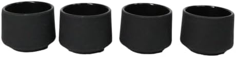 Ebros Gift Pack Of 4 Japanese Traditional Tetsubin Style Textured Surface Cast Iron Tea Cups Teacups Drinkware Tea Service Far East Decorative Accent (Black Modern Kokuyo) - Image 4