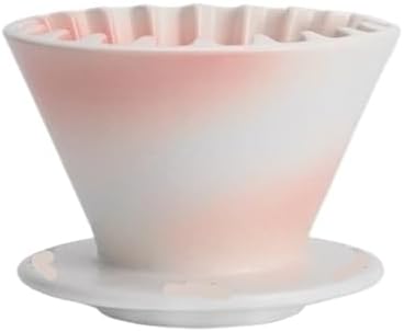 Compatible With Travel，Barista Accessories,Pour Over Coffee Maker Ceramic Cake Coffee Filter Dripper Reusable Filter Cone Drip Holder(2-4 Cup Pink) by Unknown