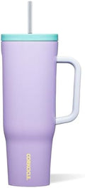 Corkcicle Cruiser Tumbler with Handle & Straw, 40 oz, Purple Dolphin by Corkcicle