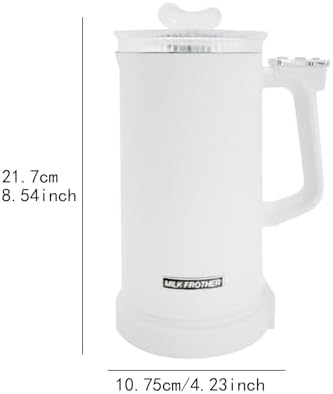 Yajuyi Electric Milk Frother Automatic and Cold Froth Stainless Steel Nonstick Interior Suitable for Home Kitchen Dining Espresso, White - Image 3
