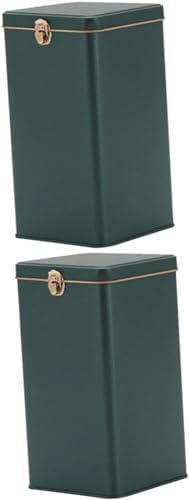 Metal Tea Black Tea Loose Leaf Condiment Organizer for Fridge Containers for Food Tea Storage Can Metal Cookie Tins Container Sealing Pot Tea Storage Container-Deep Greenx2pcs by Unknown
