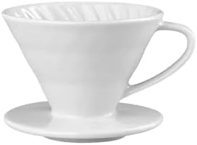 Coffee Filter Cup Holder Reusable Portafilter Dripper Funnel Ceramic Accesorios Cafe Coffeeware(White) by Unknown