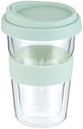 Restaurantware - Forma Professional 13.5 Ounce Insulated Travel Mugs, 10 Double Wall Coffee Mugs - Includes Lids And Sleeves, Reusable, Clear Borosilicate Glass Tumblers, Dishwashable, Microwavable by Restaurantware