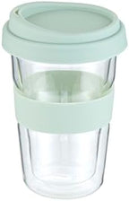Restaurantware - Forma Professional 13.5 Ounce Insulated Travel Mugs, 10 Double Wall Coffee Mugs - Includes Lids And Sleeves, Reusable, Clear Borosilicate Glass Tumblers, Dishwashable, Microwavable by Restaurantware