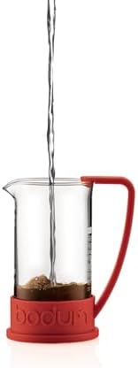 Bodum 34oz Brazil French Press Coffee Maker, High-Heat Borosilicate Glass, Red - Made in Portugal - Image 3