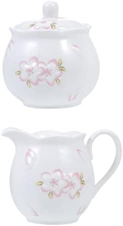 1 Set Ceramic Milk Jug Sugar Bowl White Utensils Set Coffee Syrup Set Coffee Dripper Set Ceramic Sugar Jar Candy Canister Tea Mug with Lid Coffee Pot Sugar Pot with Lid Ceramics Jars (Bianco 12X7.5CM) by Unknown