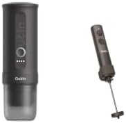 OutIn Nano Portable Electric Espresso Machine with LattoGo Milk Frother Handheld, Space Gray & Tundra Brown by OutIn