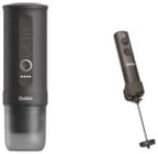 OutIn Nano Portable Electric Espresso Machine with LattoGo Milk Frother Handheld, Space Gray & Tundra Brown by OutIn