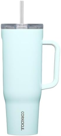 Corkcicle Cruiser Tumbler with Handle & Straw, 40 oz, Gloss Powder Blue by Corkcicle