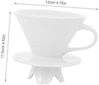 VILLCASE Ceramic Coffee Filter Cup with 3 Holes, White Dripper - Image 2