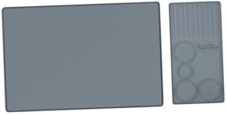 2 Pieces Silicone Espresso Machine Pad Tamper Mat Raised Edges Accessory Suitable for Tea Room Kitchen Coffee Shop, Gray - Image 7