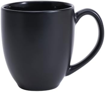 Amazon Basics 12-Pack Matte Black Ceramic Coffee Mug, 16 ounces, Microwave and Dishwasher Safe, Stoneware, Commercial-Grade - Image 4