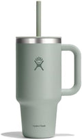 Hydro Flask Travel Tumbler with Handle, Lid and Straw - Insulated Stainless Steel in 32 Oz Tonal Agave Green by Unknown