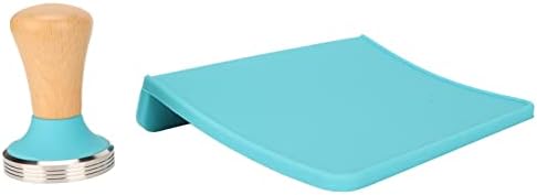 Aramox Tamping Mat Silicone Coffee Tamper Mat Set with Beech Handle Tamper 2 Pcs 90 Degree Edge Even Press Surface for Home Office Lovers (51mm / 2.01in) - Image 6