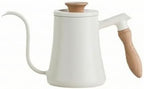 Stainless Steel Gooseneck Coffee Kettle, White by kowaku