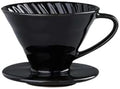 Ceramic Coffee Dripper Spiral Style Reusable Pour Over Maker With Detachable Stand For 1-2 Cups - Drip Filter Cup(Black Filter Cup) by Unknown