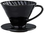Ceramic Coffee Dripper Spiral Style Reusable Pour Over Maker With Detachable Stand For 1-2 Cups - Drip Filter Cup(Black Filter Cup) by Unknown