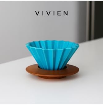 SODEF Turquoise Ceramic V60 02 Dripper for Pour Over Coffee Brewing - 1 Liter Capacity - Reusable Filter Cone for Rich Flavor Extraction - Smooth Glaze Finish - Image 2