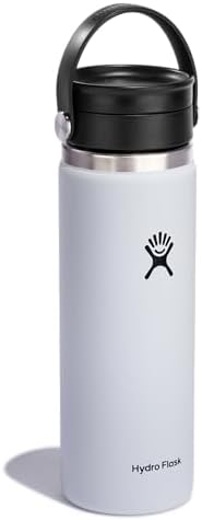 Hydro Flask Wide Mouth Bottle with Flex Sip Lid - Insulated Water Bottle Travel Cup Coffee Mug White 20 oz - Image 2