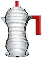 Alessi MDL02/1 R "Pulcina" Stove Top Espresso 1 Cup Coffee Maker in Aluminum Casting Handle And Knob in Pa, Red - Image 4