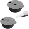 Reusable coffee capsule filter cup | Double-layer 304 stainless steel filter, silicone sealing cover, easy to clean | Environmentally friendly essential for home, cafe, office (grey,Set5) by BuiltforPracticalLiving