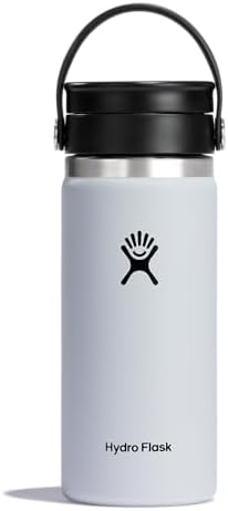 Hydro Flask Water Bottle - Insulated Stainless Steel - Wide Mouth Flex Sip Lid, Non Spill, Leakproof and Refillable in 16 Oz White by Unknown