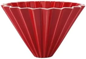 Ceramic Pour Over Coffee Filter, Origami Cup, Dripper For Home, Cafe, Camping(Red 1-2 persons) by Unknown
