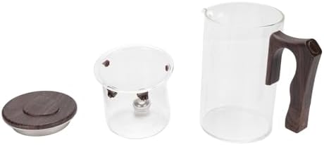 Jeffergarden Glass Teapot with Strainer, Heatproof Glass Loose Leaf Tea Maker, Removable Inner Liner, Fine Filtration, Wood Handle, Tea Water Separation for Home Office Brewing (Transparent 550ml) - Image 6